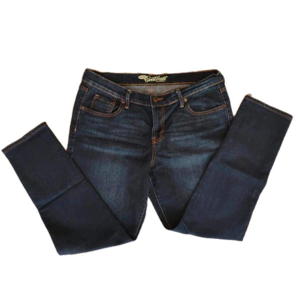 Old Navy The Sweetheart Stretch Skinny Jeans Mid-Rise Dark Wash Women 12 Short - Picture 4 of 6